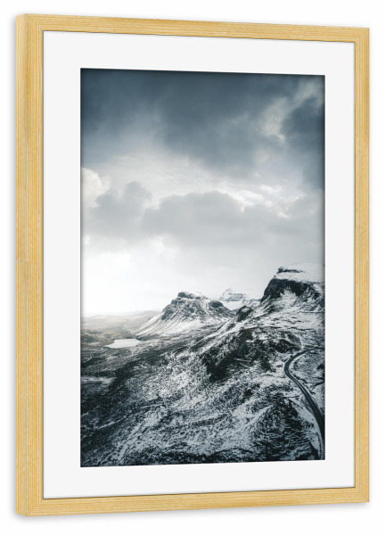 Poster mit Rahmen kiefer "Winterlandschaft Isle Of Skye" artboxONE - Natur,Reise,Reise / Länder