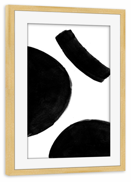 Poster mit Rahmen kiefer "Modern Design" artboxONE - Abstrakt,Schwarzweiß,Geometrie