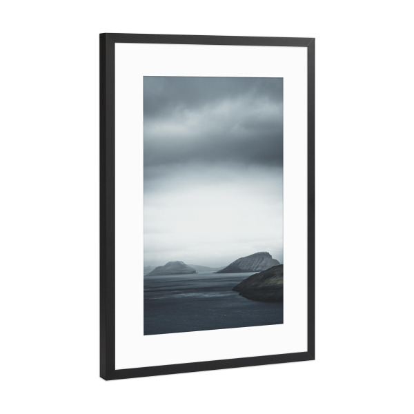 Poster mit Rahmen Schwarz (Metallic) "Coastal views" artboxONE - Natur - Färöer,Insel,Ozean