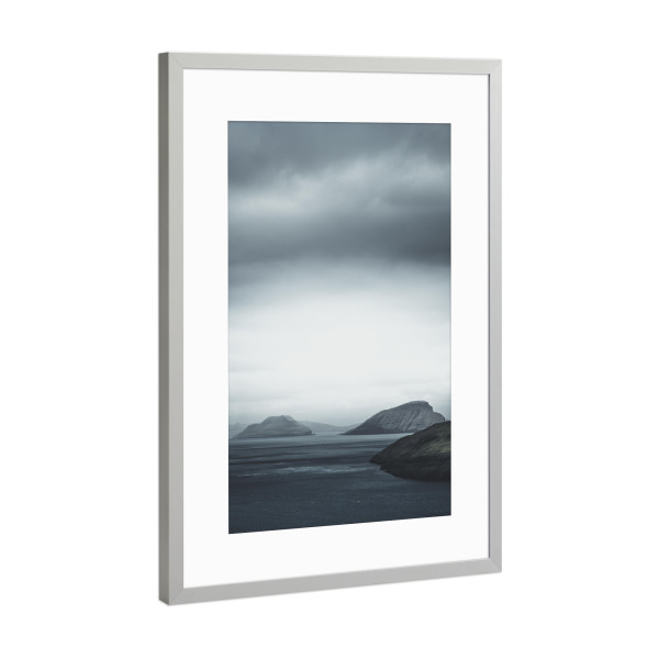 Poster mit Rahmen Silber "Coastal views" artboxONE - Natur - Färöer,Insel,Ozean