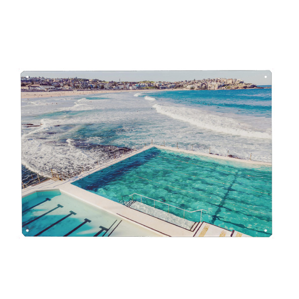 Holzbild "Bondi Beach" artboxONE - Natur,Reise,Reise / Strand und Meer - Beach,Strand,Ocean,Sea,Meer,Pool