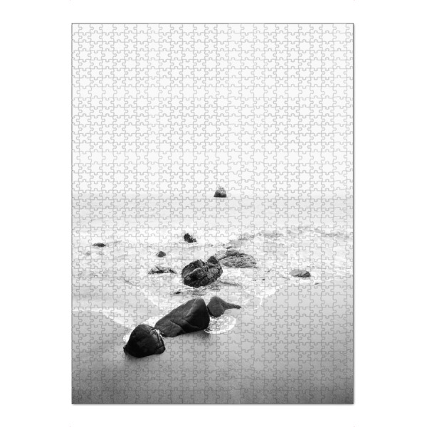 Puzzle Ravensburger "Black & White Ocean" artboxONE - Natur,Schwarzweiß,Reise / Strand und Meer - Meer,Strand,Felsen,Ozean - Bild meer