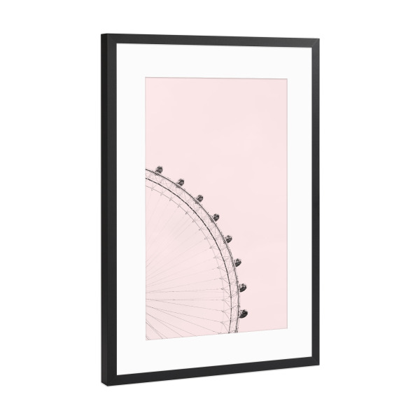 Poster mit Rahmen Schwarz (Metallic) "Pink Ferris Wheel" artboxONE - Architektur - Ferris wheel,Ferriswheel,Riesenrad