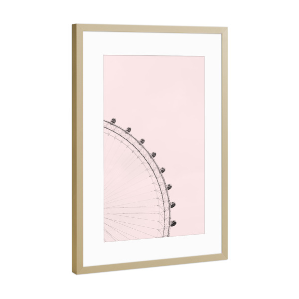Poster mit Rahmen Gold "Pink Ferris Wheel" artboxONE - Architektur - Ferris wheel,Ferriswheel,Riesenrad