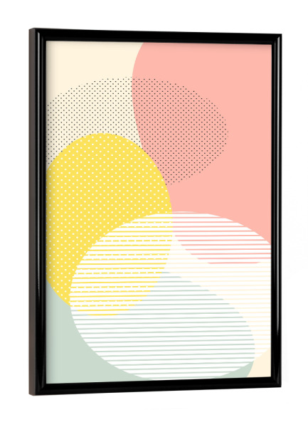 Poster mit schwarzem Rahmen "Lost In Bubble Shapes" artboxONE - Geometrie - Shapes,Scandinavian style,Bubble