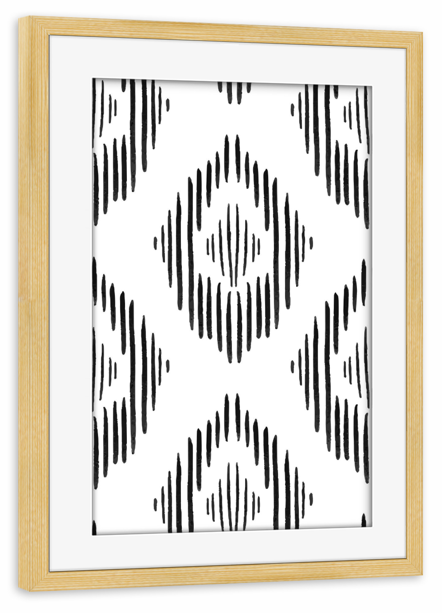 Poster mit Rahmen kiefer "Abstract Ethno" artboxONE - Abstrakt,Schwarzweiß - Abstract,Ethno,Boho,Abstrakt