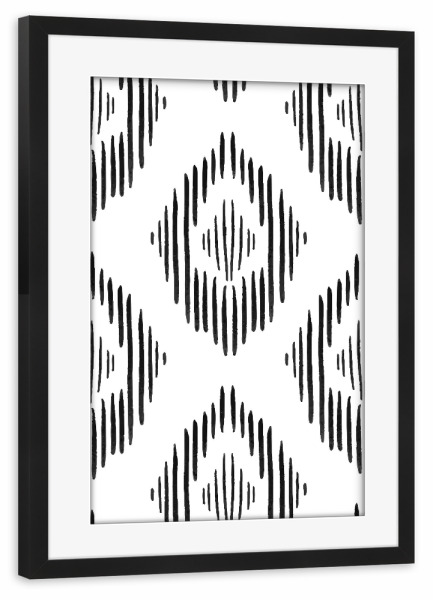Poster mit Rahmen schwarz "Abstract Ethno" artboxONE - Abstrakt,Schwarzweiß - Abstract,Ethno,Boho,Abstrakt