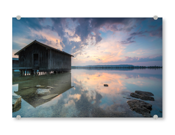 Acrylglasbild "Sommerabend am Kochelsee" artboxONE - Natur,Reise