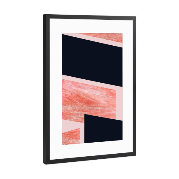 Poster mit Rahmen Schwarz (Metallic) "INDULGE and vICE" artboxONE - Abstrakt - Blush,Abstract,Geometric