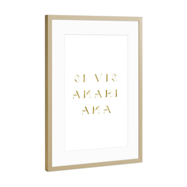 Poster mit Rahmen Gold "Si Vis Amari Ama" artboxONE - Typografie - Quote,Latin,Love