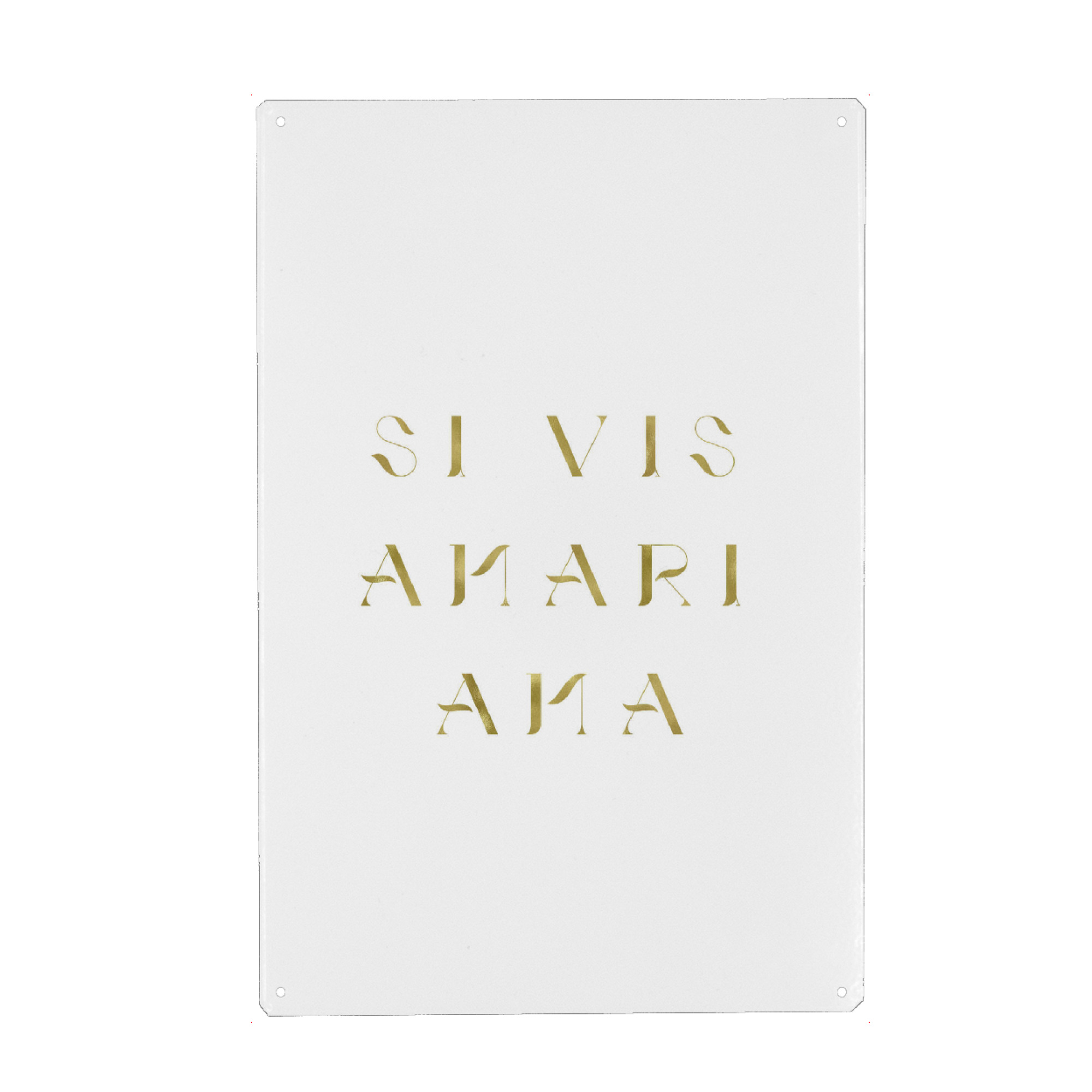 Metall Poster "Si Vis Amari Ama" artboxONE - Typografie - Quote,Latin,Love - Blechschild