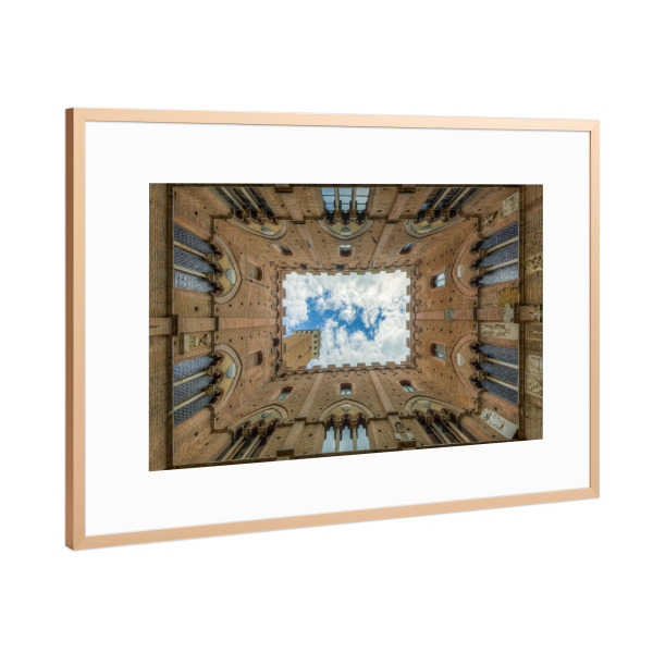 Poster mit Rahmen Kupfer "Palazzo Pubblico Siena, Toskana" artboxONE - Architektur - Siena,Toskana,Italien,Palazzo pubblico