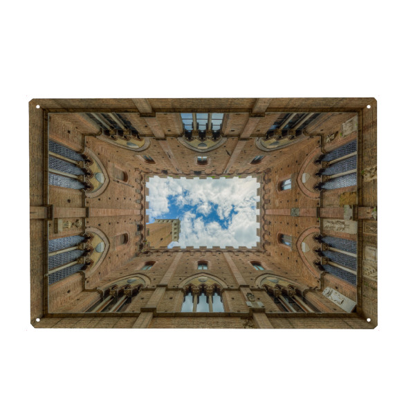 Metall Poster "Palazzo Pubblico Siena, Toskana" artboxONE - Architektur - Siena,Toskana,Italien,Palazzo pubblico - Blechschild