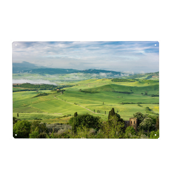 Metall Poster "Val d'Orcia in der Toskana" artboxONE - Natur - Toskana,Valdorcia,Pienza - Blechschild