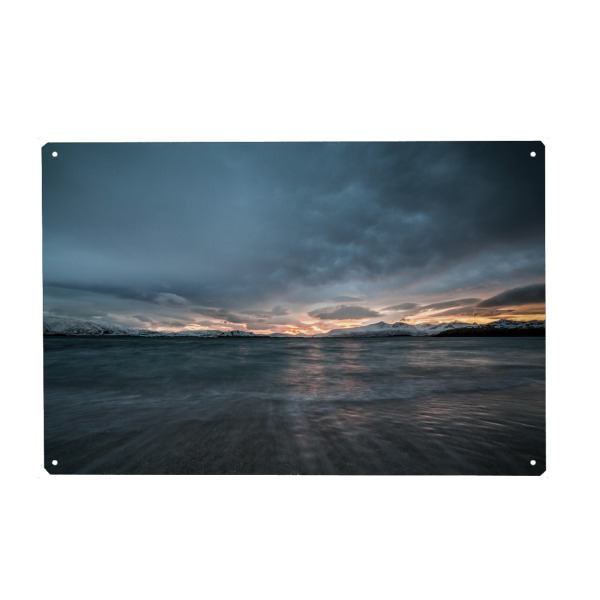 Holzbild "Arctic Light" artboxONE - Natur - Norwegen,Skandinavien,Sonnenuntergang,Meer,Landschaft