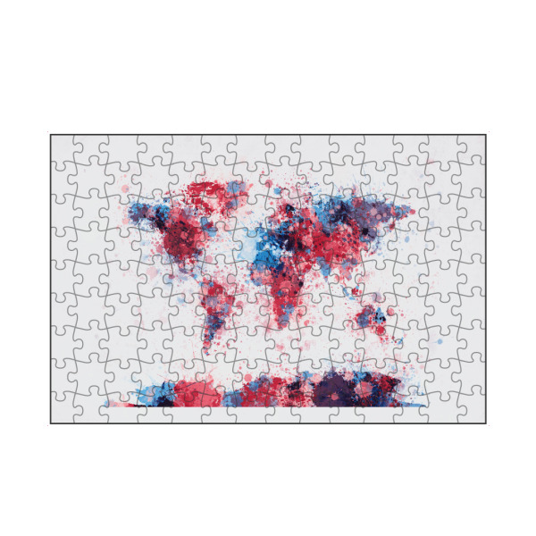 artboxONE Puzzle "World Map Paint Splashes Pink" artboxONE - Reise - Weltkarte,Welt,Karte - Bild weltkarte