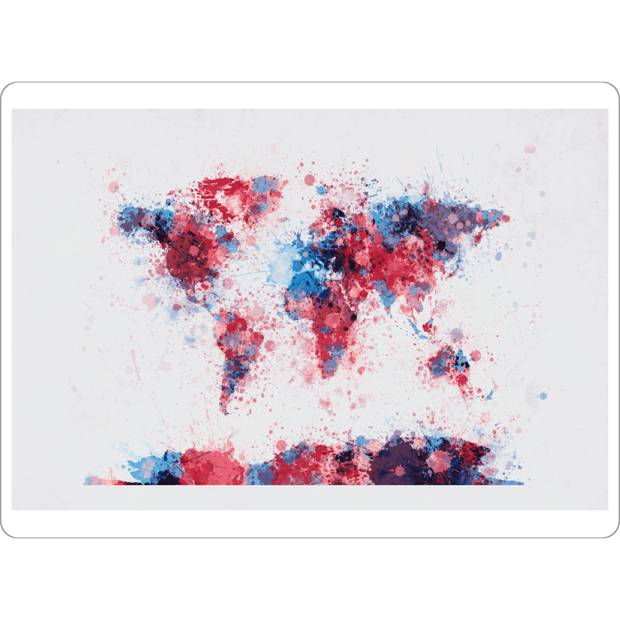 Tischset "World Map Paint Splashes Pink" artboxONE - Reise - Weltkarte,Welt,Karte - Bild weltkarte