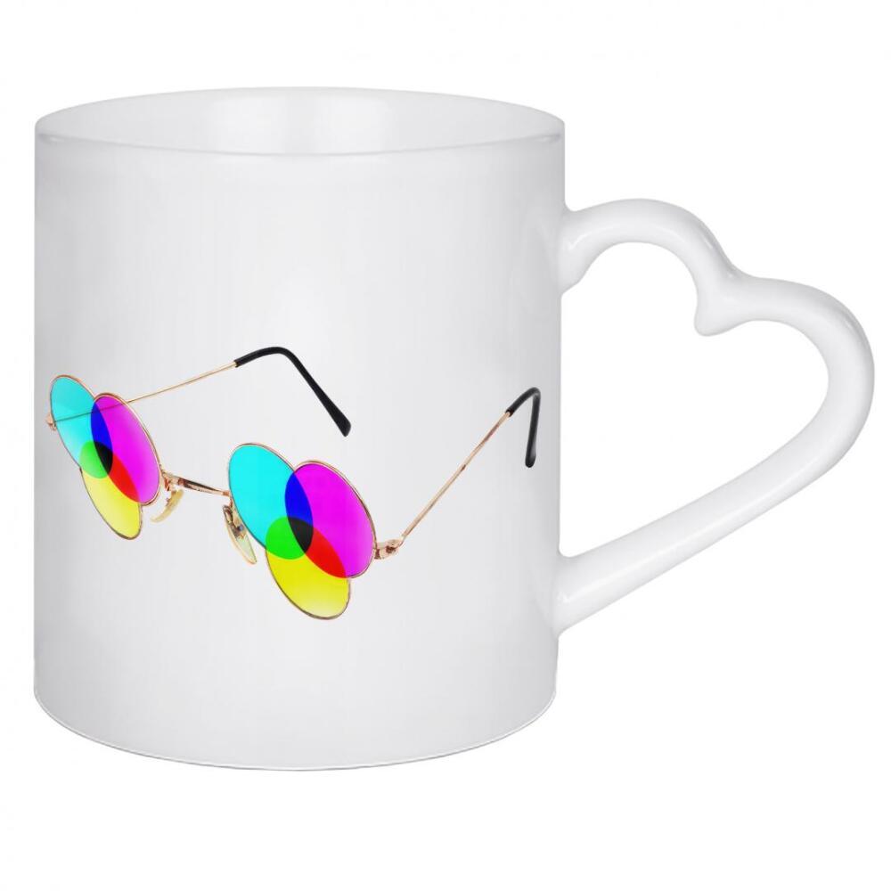 Herztasse "CMYK-Brille" artboxONE - Fashion,Lustig - Brille,Mode,Stil,Farbe,Cmyk,Designer,Design,Surreal,Minimalismus,Sonne,Sonnig,Modern