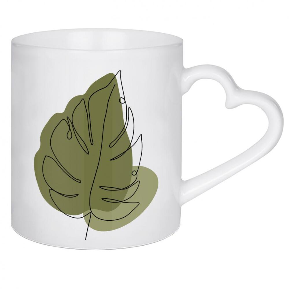 Herztasse "Abstraktes tropisches Blatt" artboxONE - Floral,Abstrakt