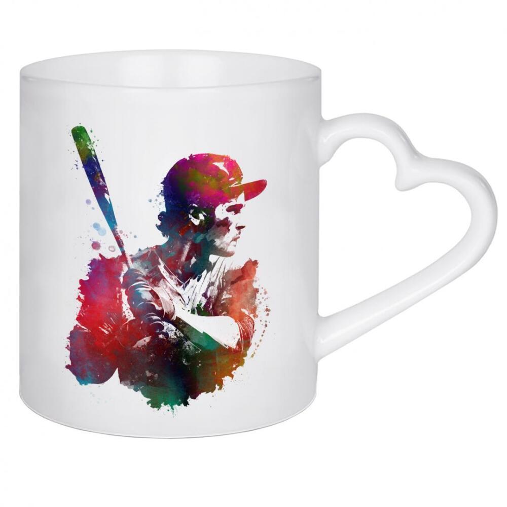 Herztasse "Baseballspieler Sportkunst B" artboxONE - Menschen,Sport - Baseball,Baseballspieler,Spieler,Spiel,Sport,Illustration,Grafik