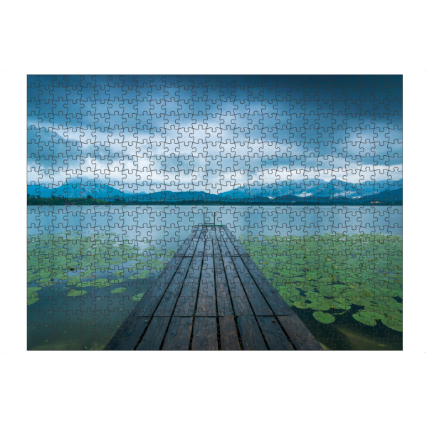 Puzzle Ravensburger "Hopfensee am Abend" artboxONE - Natur,Reise - Alpen,Steg - Bild alpen