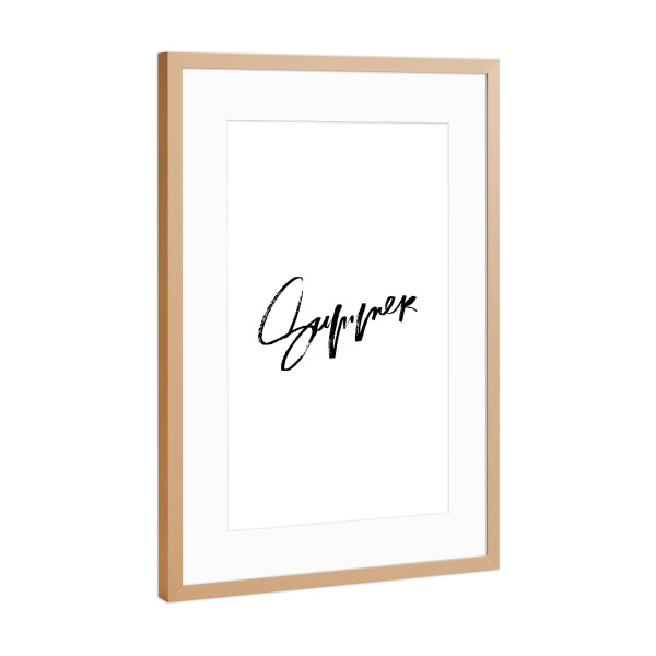 Poster mit Rahmen Kupfer "Summer - Lettering Inspiration" artboxONE - Typografie,Schwarzweiß - Summer