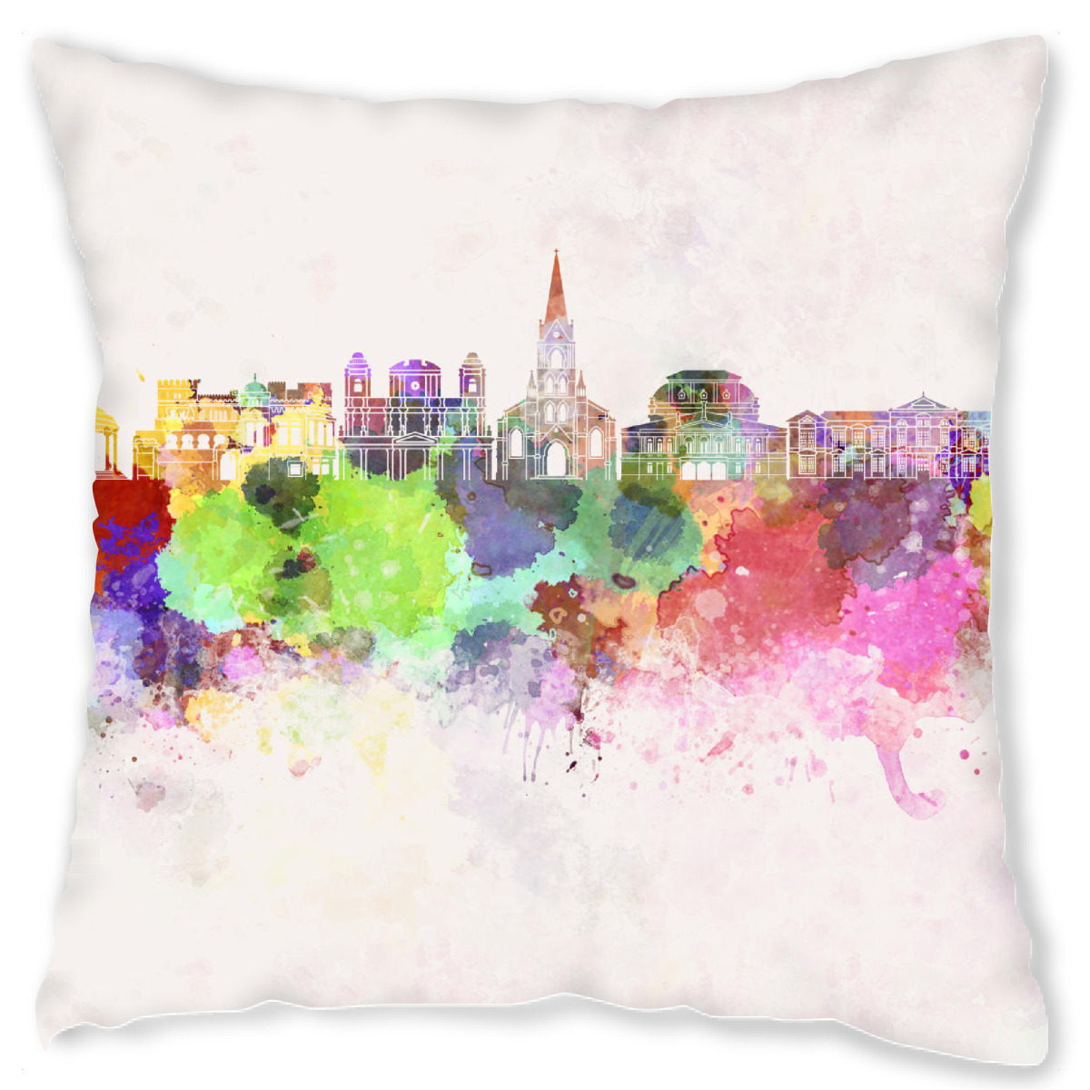 Design-Kissen "San Jose CR skyline in watercolor" artboxONE - Stߤdte / Weitere - San jose,Costa rica,Skyline