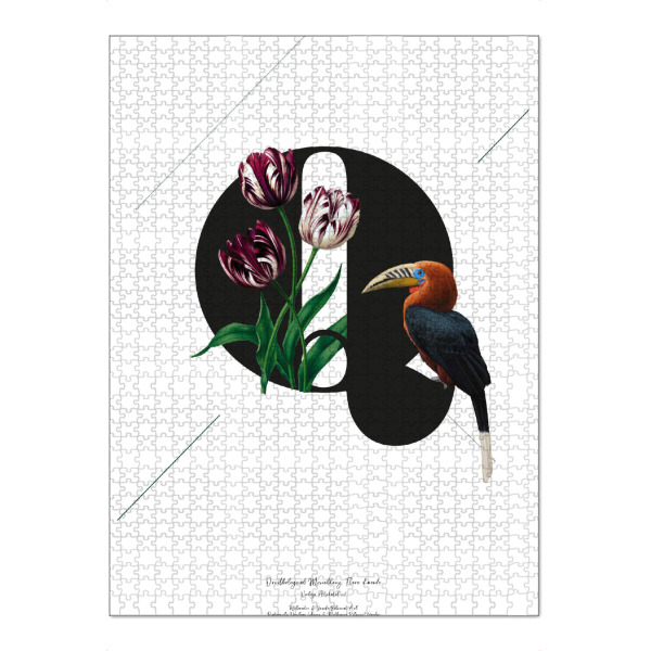 Puzzle Ravensburger "Botanical Alphabet-Q" artboxONE - Typografie,Buchstaben,Buchstaben / Q