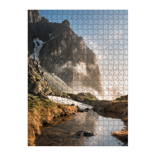 Puzzle Ravensburger "Morgensonne in den Pyrenäen" artboxONE - Natur - Pyrenäen,Berge,Fluss - Bild pyrenäen
