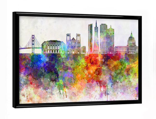 Poster mit schwarzem Rahmen "San Francisco V2 skyline" artboxONE - Städte / Weitere - San francisco,California,Skyline