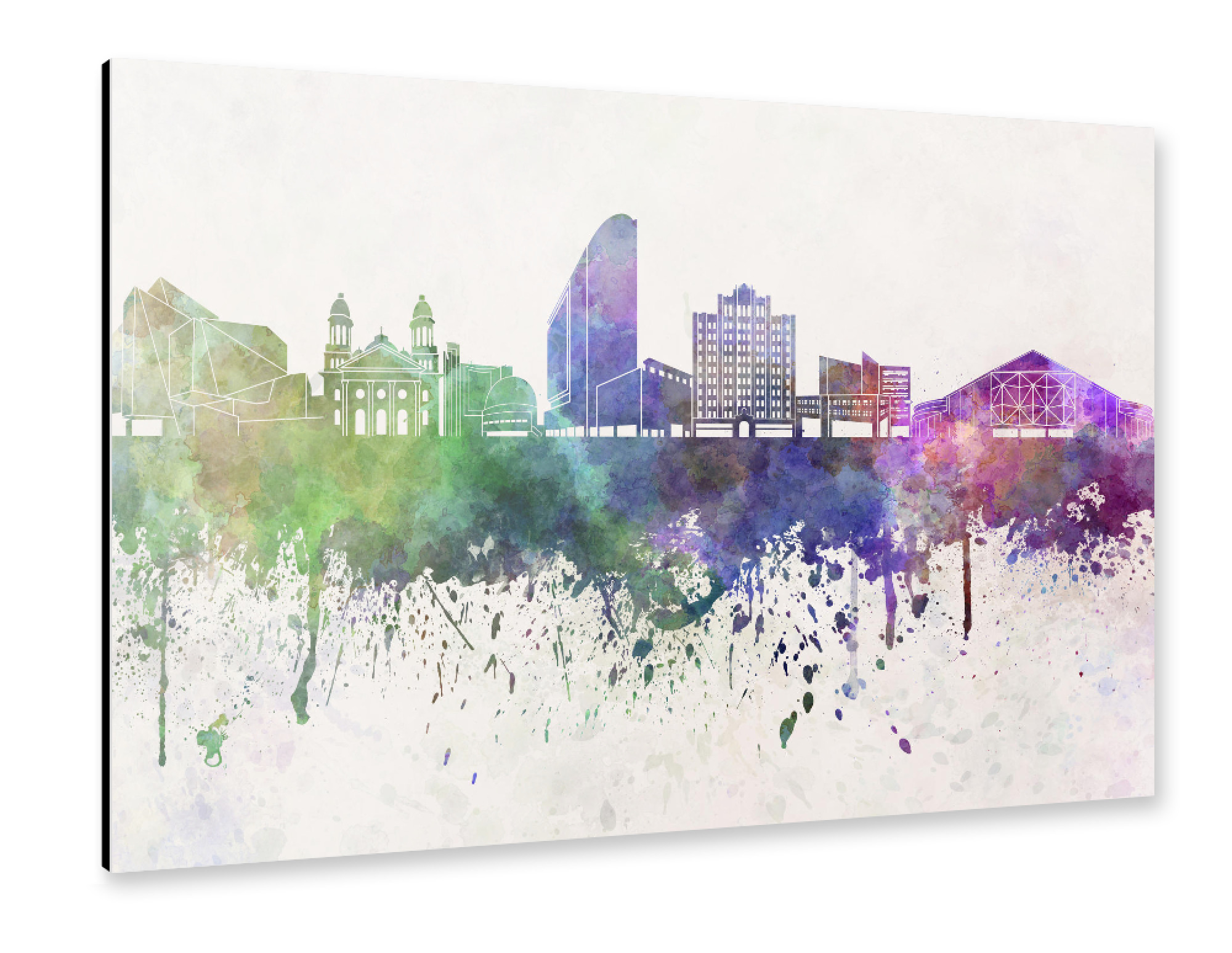 Alu-Dibond "San Jose skyline in watercolor" 30x20 cm artboxONE