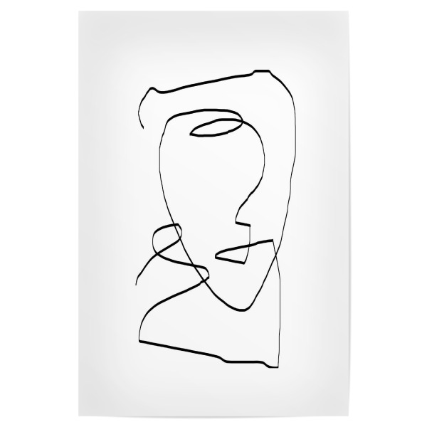 Poster "Abstract Head" artboxONE - Abstrakt,Schwarzweiß - Abstrakz,Lineart,Kopf