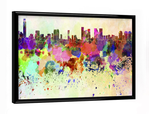 Poster mit schwarzem Rahmen "Tel Aviv skyline in watercolor" artboxONE - Städte - Tel aviv,Israel,Skyline