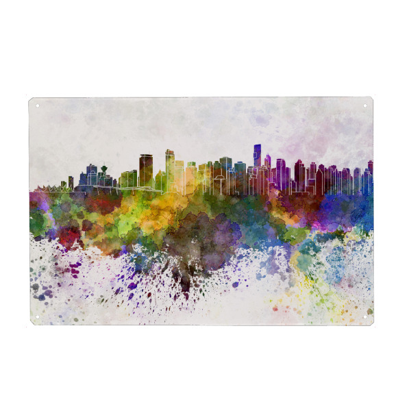 Holzbild "Vancouver skyline in watercolor" artboxONE - Städte - Vancouver,Skyline,Canada