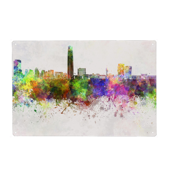 Holzbild "Santiago de Chile V2 skyline" artboxONE - Städte / Weitere - Santiago,Chile,Skyline