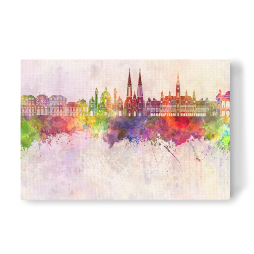 Vienna V2 skyline in watercolor