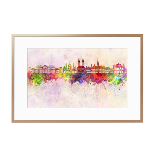 Vienna V2 skyline in watercolor