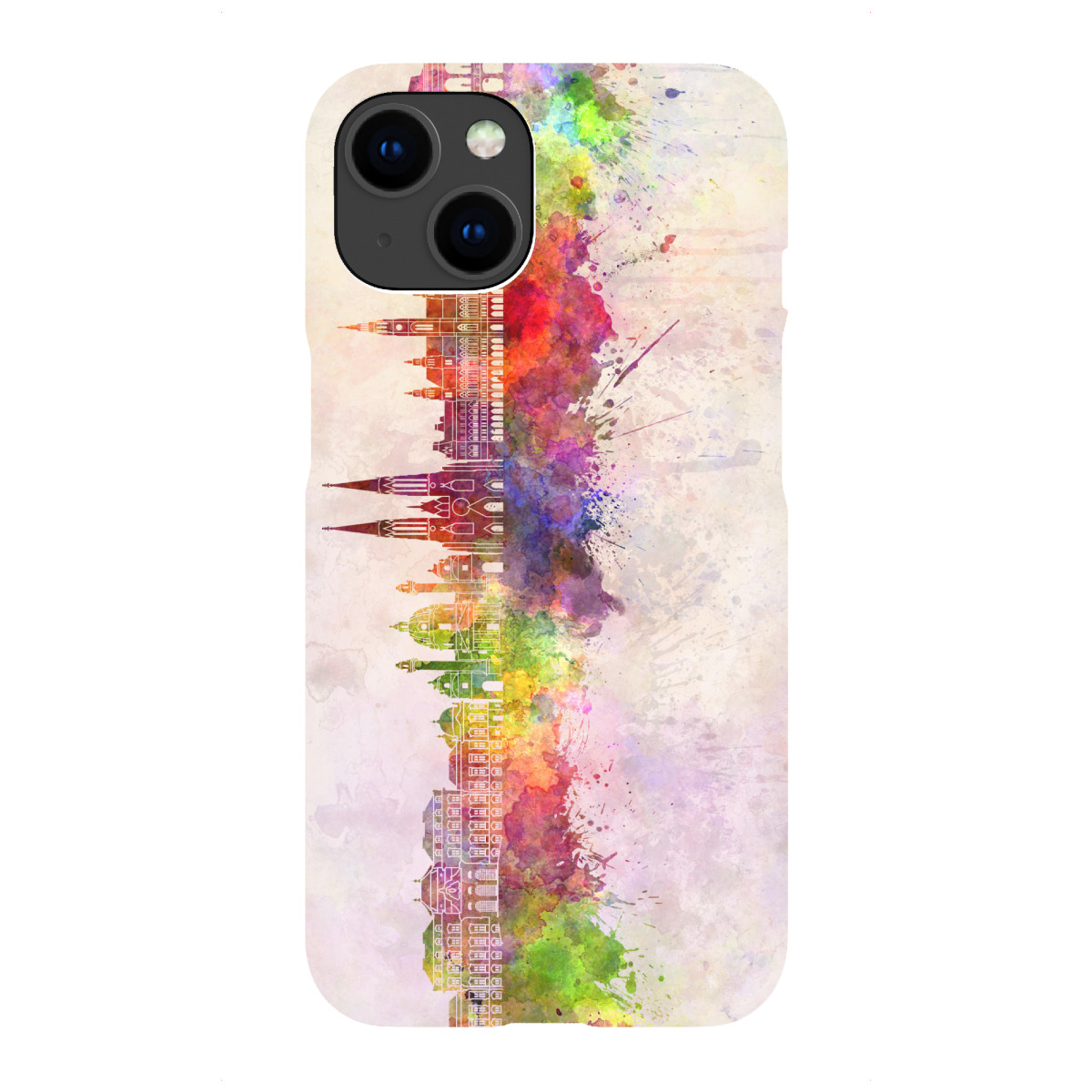 iPhone "Vienna V2 skyline in watercolor" Premium-Case Handyhülle artboxONE