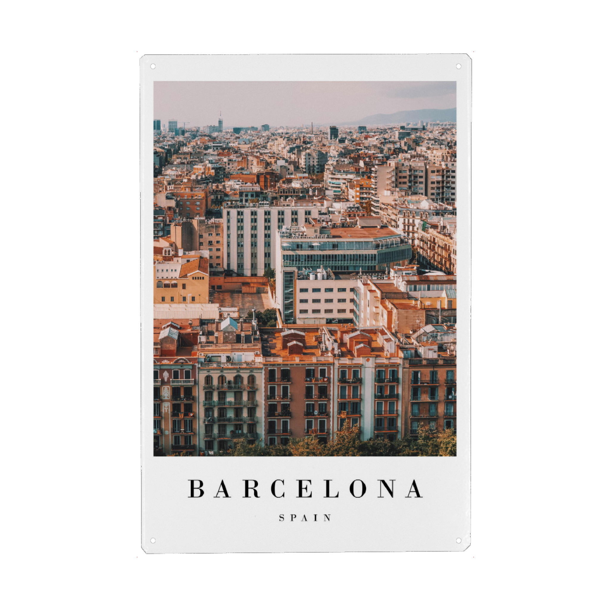 Metall Poster "Stylish Barcelona" artboxONE - Städte - Spain,Buildings,City - Blechschild