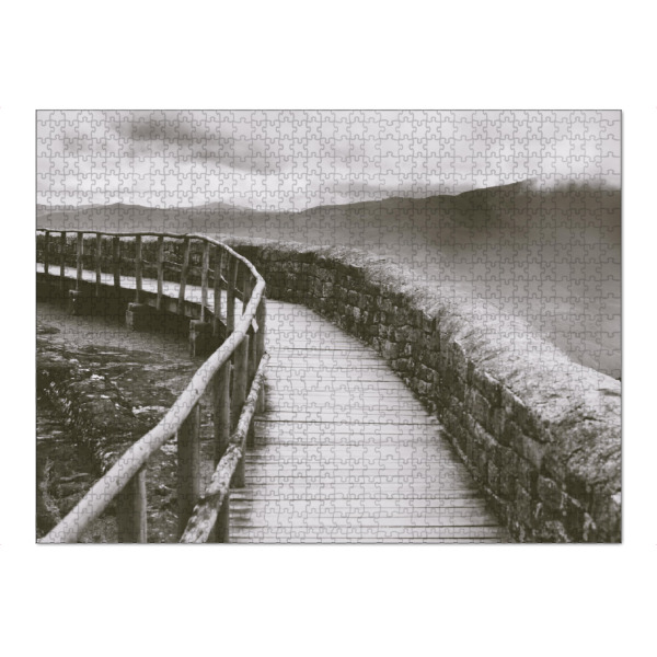 Puzzle Ravensburger "Bridge with Curve" artboxONE - Schwarzweiß,Architektur - Bridge,Architecture,Fog - Bild bridge