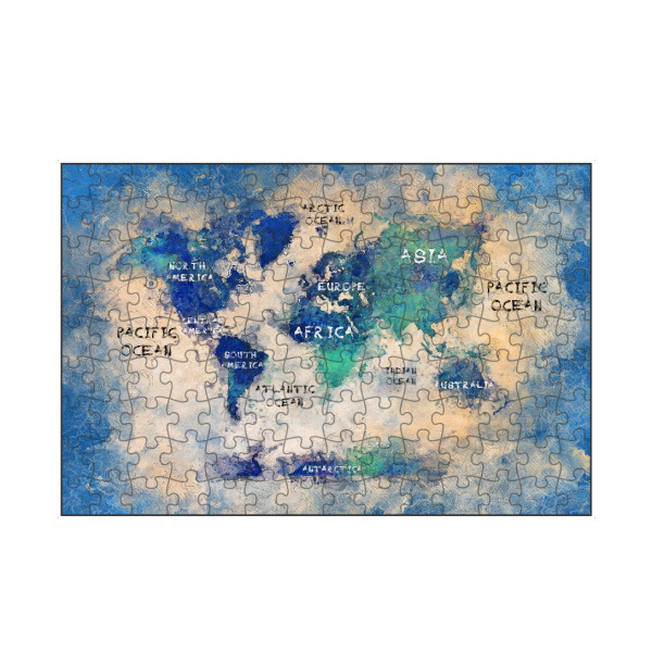 artboxONE Puzzle "World map green blue" artboxONE - Kartografie - Welt,Atlas,Reise - Bild welt