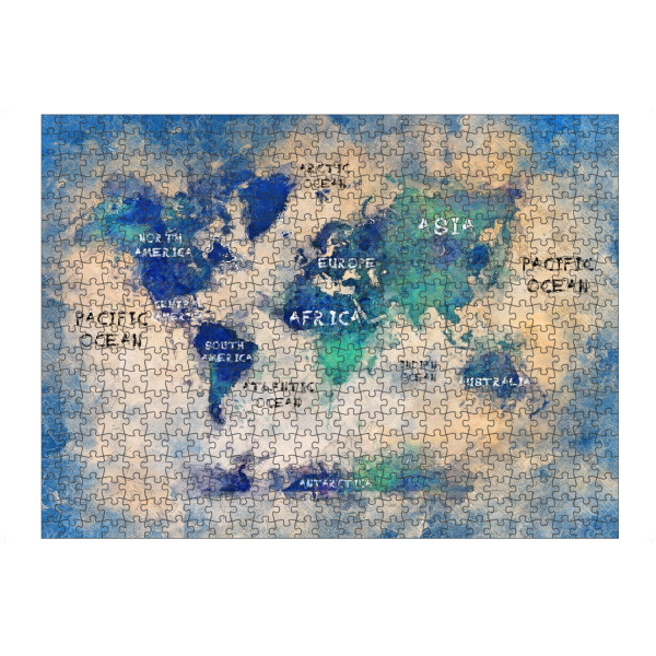 Puzzle Ravensburger "World map green blue" artboxONE - Kartografie - Welt,Atlas,Reise - Bild welt