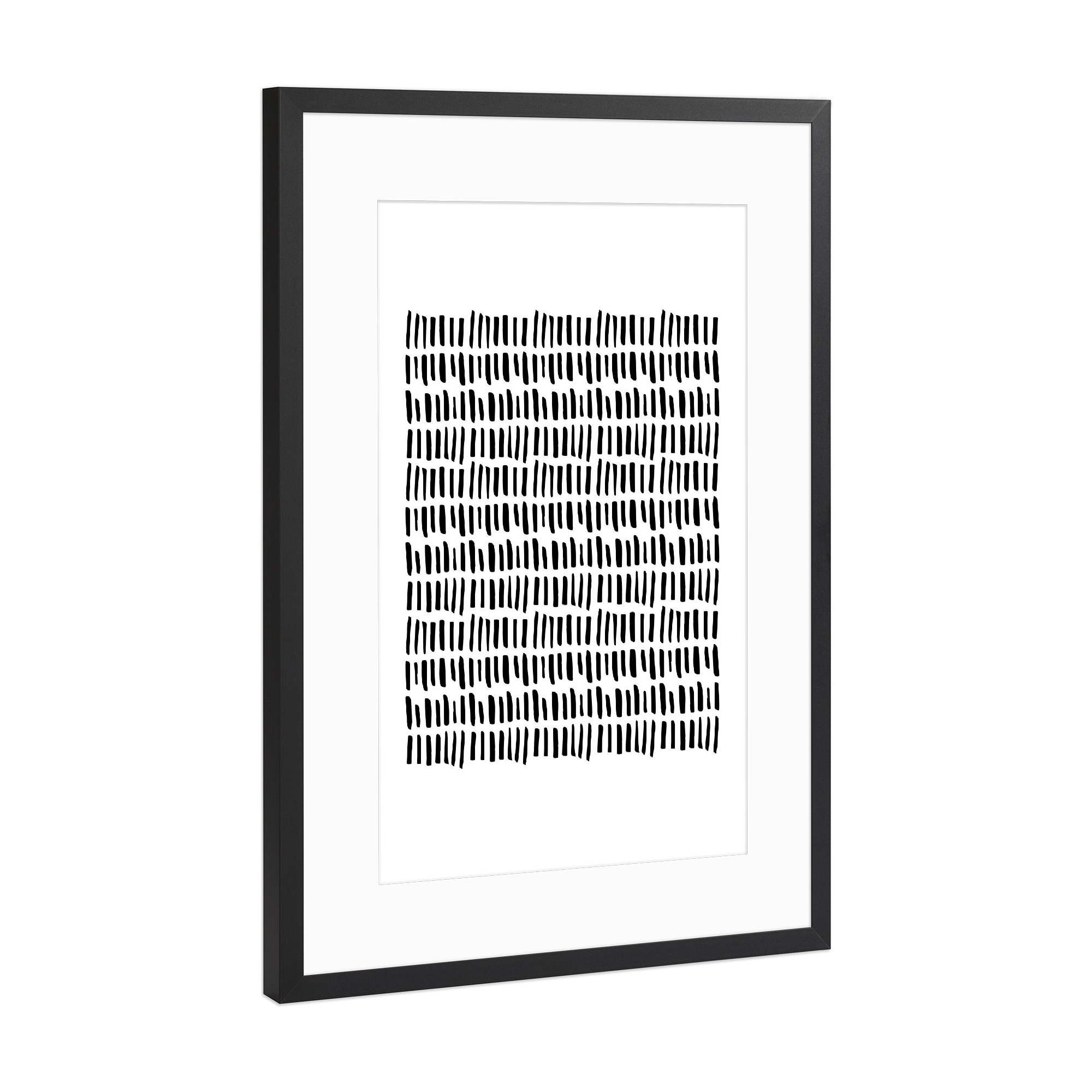 Poster mit Rahmen Schwarz (Metallic) "Ethno Sticks" artboxONE - Abstrakt,Schwarzweiß - Black and white,Monochromatic,Minimal