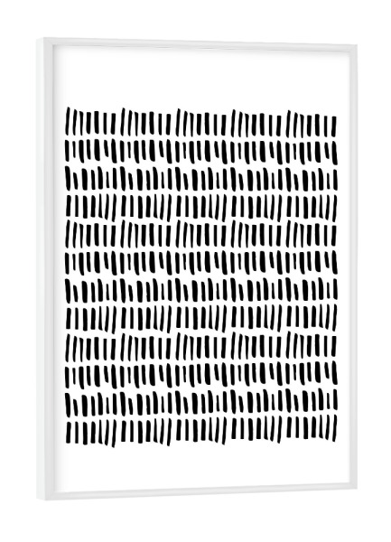 Poster mit weißem Rahmen "Ethno Sticks" artboxONE - Abstrakt,Schwarzweiß - Black and white,Monochromatic,Minimal