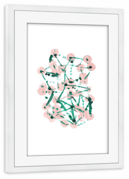 Poster mit Rahmen weiß "Summer Berries" artboxONE - Abstrakt - Komposition,Abstrakt,Malerei