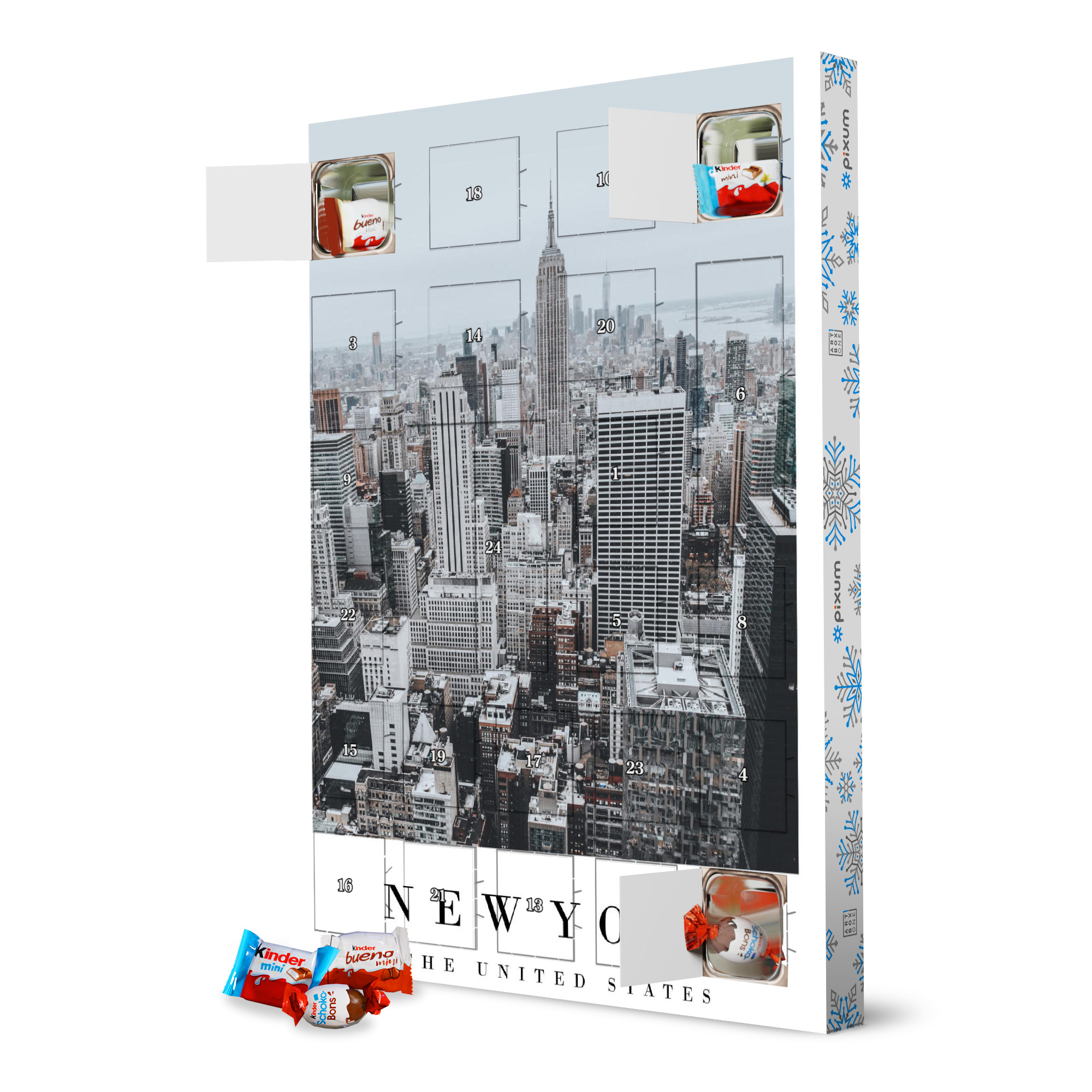 Adventskalender XXL mit Produkten von Kinder Glamorous New York artboxONE Adventskalender Städte