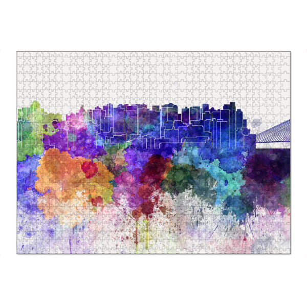 Puzzle Ravensburger "Shantou skyline in watercolor" artboxONE - Städte - Watercolor - Bild watercolor