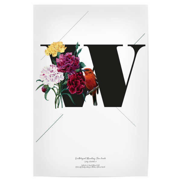 Poster 30x20 cm "Botanical Alphabet-W" artboxONE - Typografie,Buchstaben,Buchstaben / W