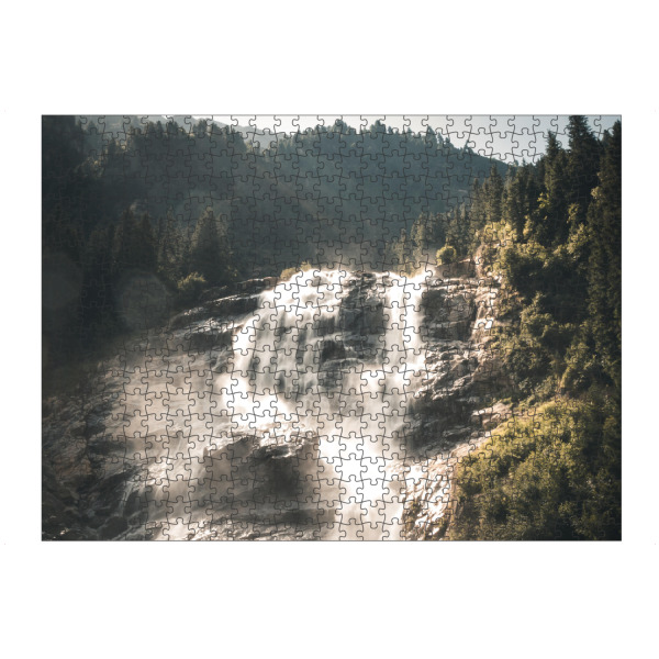 Puzzle Ravensburger "Alpenwasserfall" artboxONE - Natur - Wasserfall,Berge,Alpen,Wald,Bäume - Bild wasserfall
