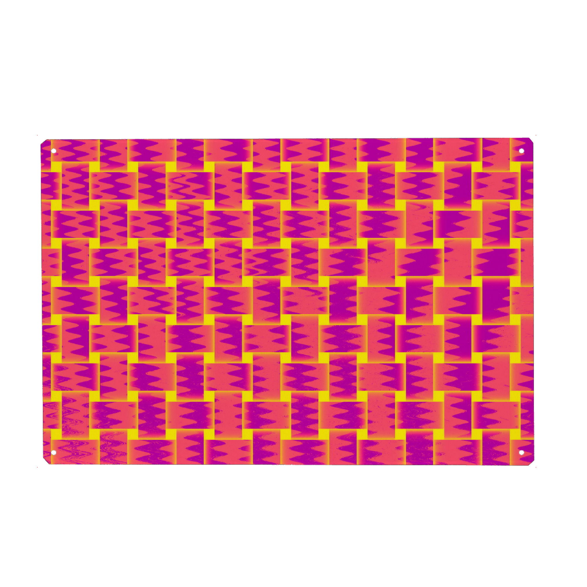 Holzbild "Pattern Weben GelbOrangePink" artboxONE - Abstrakt - Pattern,Weben,Muster